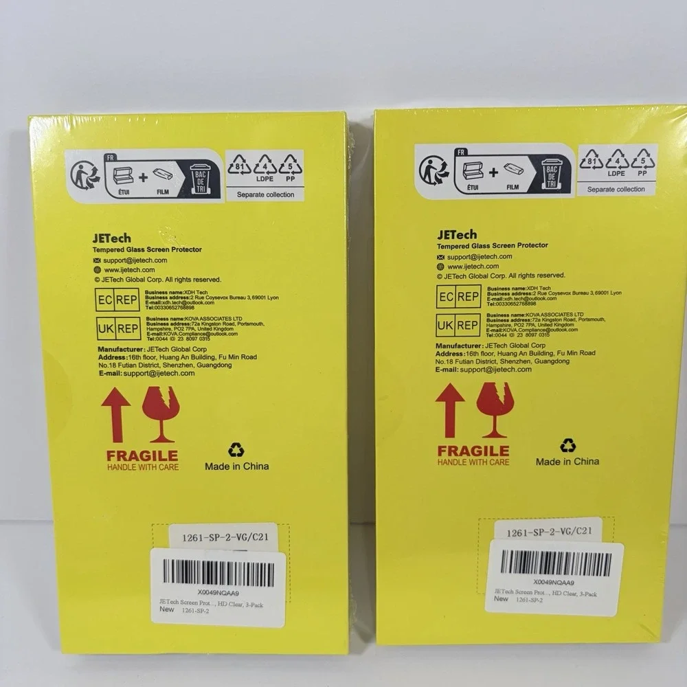 2 Packs Of 3 JETech Screen Protector for iPhone‎ 15 Plus Tempered Glass 6 Total